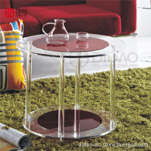 Transparent Lucite Round End Table